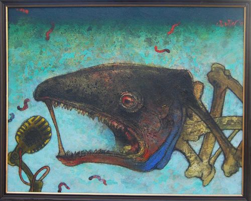 GK-078 Chhatrapati Dutta | Untitled | Acrylic on Canvas | 30x24 inches | 2007 INR 250,000/- NOW 60,000/- ( We cant believe this one we are letting go at  these prices ) Chattrapatti is one of the most cerebral of the contemporary artists )