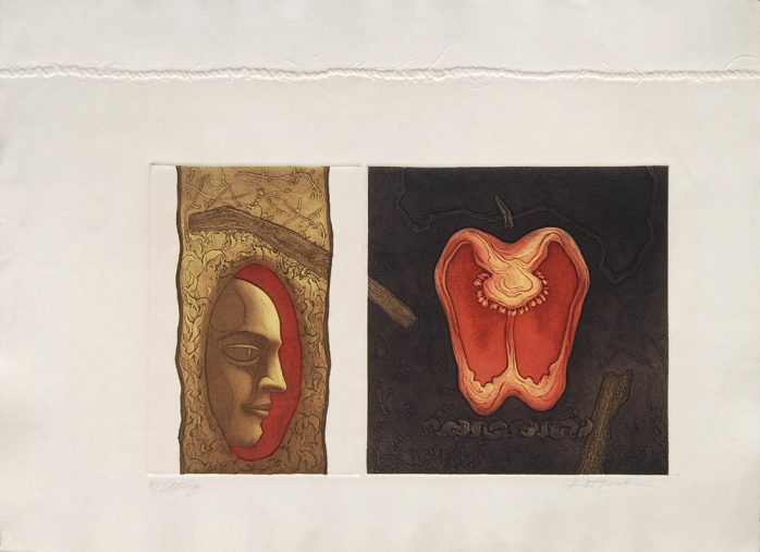 Etching Painting by Contemporary Indian Artist Atin Basak “In Stock”