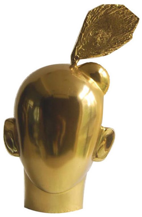 K.S. Radhakrishnanan Krishna Head Bronze H 10 x Cir. 13 inches 2009