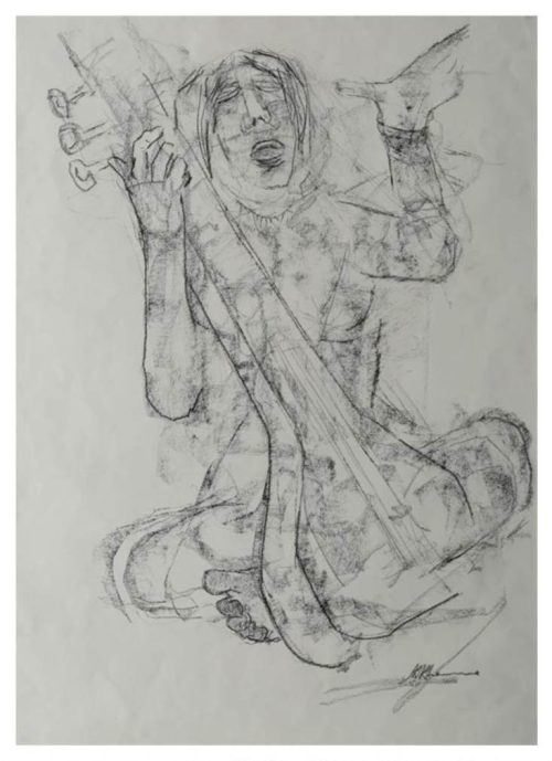 Krishen Khanna Charcoal on Paper 30 x 22 inches | INR 700000/- Delivered