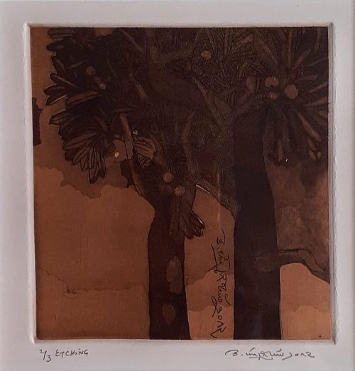 Laxma Goud 2nd Edition Etching on Paper 6 x 6 inches 2017INR 45,000/- (Framed & Delivered)
