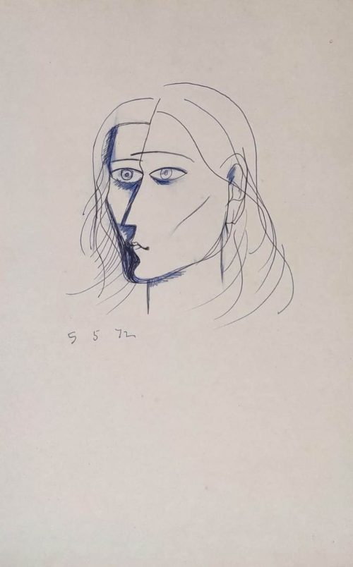 Somnath Hore Pen & Ink on Paper 10.6 x 7 inches 05-05-1972