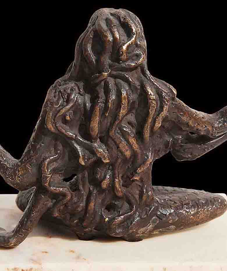 Yogini, Indian Mythology Bronze Sculpture by Indian Artist