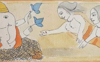 Badri Narayan  |  Ganesha  |  Watercolour on Paper  |  15.5 x 5.5 inches SOLD