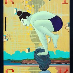 Birendra Panni  |  Boy Dancer  |  Acrylic on Canvas  |  42x66 inches