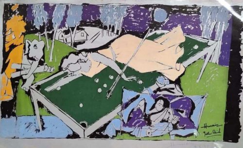 MF Husain, Untitled, Serigraph on Paper. 14x22 inches, 1997 NOW 30000 SOLD