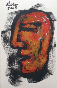 MOD040 Rabin Mondal | Head | Acrylic on Board | 11.5x7.5 inches | 2009 | 80000 SOLD