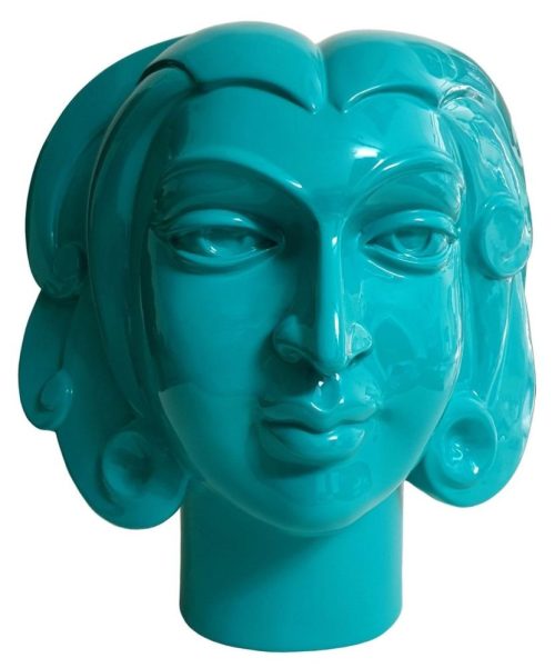 DVS Krishna Painted on Fibre Glass 14x14x16 inches Green