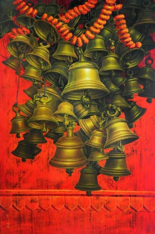Anil Kumar Yadav Aradhana-22 Acrylic on Canvas 48x72 inches NOW 150000/-
