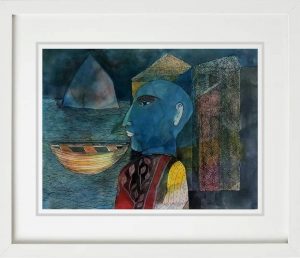 Badri Narayan Scholar from an Eastern Land Mixed Media on Paper 12.5x16.5 inches