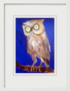 Shuvaprasanna Bhattacharya Owl Acrylic & Charcoal on Paper 8x4 inches