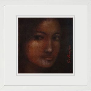 Suhas Roy | Radha | Mixed Media on Board | 5.4x5.6 inches | 2009 NOW INR 49000/-