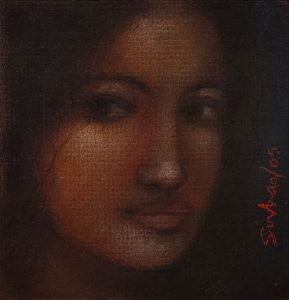 Suhas Roy | Radha | Mixed Media on Board | 5.4x5.6 inches | 2009 | INR 75000/-