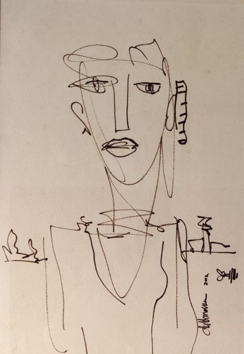 GK-132 Chitrovanu Mazumdar | Ink on Paper | 22 x 14 inches | 80000/- NOW 35000/-