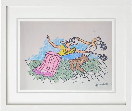 M.F. Husain Gaj Gamini Series Marker & Pastel on Paper 10x14 inches 1997 SOLD