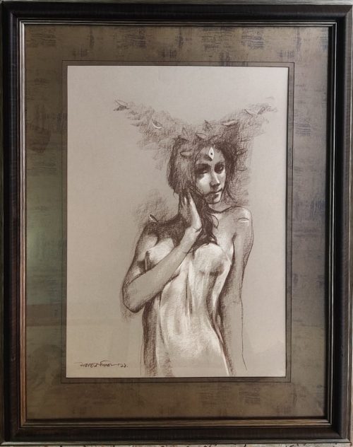 Sanatan Dinda002  Untitled Conte & Dry Pastel on Paper 28 x 20 inches 2016 | Price 220000/- NOW 95000