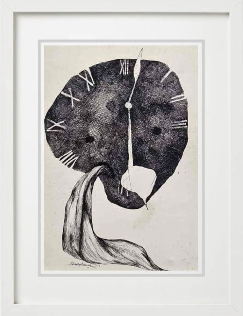 GK-023 Shuvaprasanna Bhattacharya | Illusion Watch | Pen & Ink on Paper 11 x 8 inches 2009 | PRICE  90000/- NOW 38000/- delivered