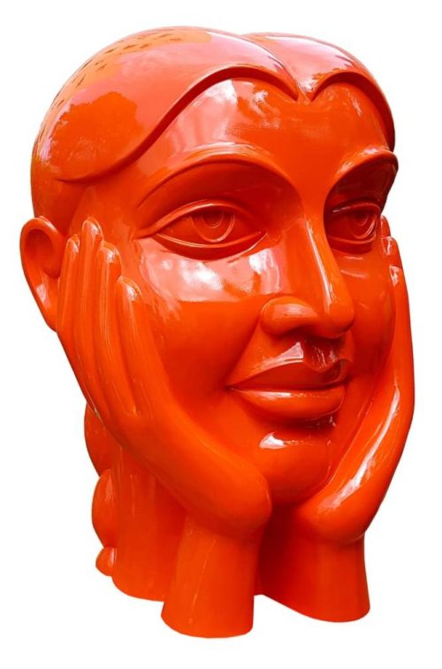 DVS Krishna Amused Painted on Fiber Glass H 30 x W 19 x D 15 inches 2017