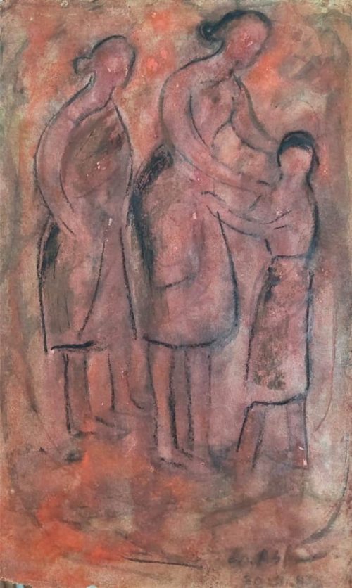 Gobardhan Ash Gouache on Paper 10x15 inches