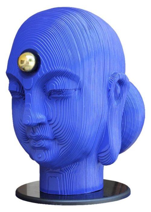 Naman Mahipal Indian Mother MDF Brass and Stone L 24 x B 15 x H 24 inches