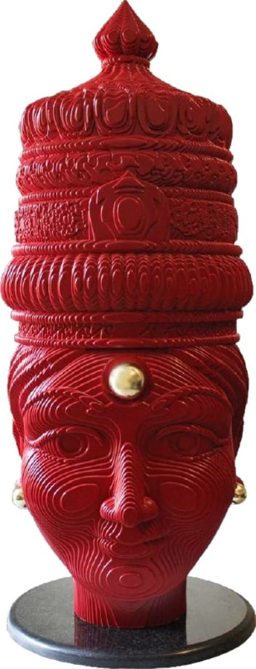 Naman Mahipal Maharani MDF Brass and Stone 14x12x30 inches