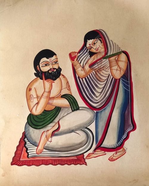 Old Kalighat Pat Paintings Gouache on Paper 30x22 inches