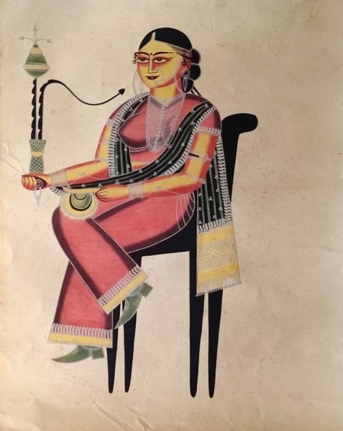 Old Kalighat Pat Paintings Gouache on Paper 30x22 inches