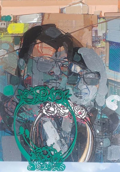 Uday Mondal Untitled Acrylic Metallic on Canvas 72x96 inches 2020