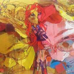 Uday Mondal Untitled Acrylic Metallic Gold on Canvas 72x96 inches 2021