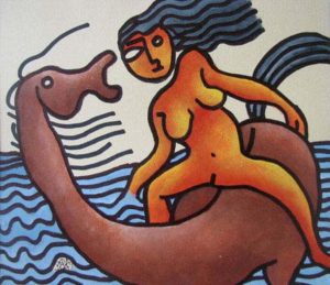 Prokash Karmakar | Beach Series Mixed Media on Paper 7.5x8 inches 2004INR 18000 | USD 299 This is perhaps karmakars most popular series .
