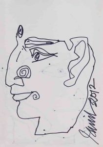 Sunil Das | Devi | 10 x 8 inches | Ink on paper | Price NOW 61900 /-| USD 885 ( All in Delivered framed )