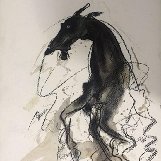 Sunil Das | Horse Charcoal on Paper 20x15 inches | 2006 | Price 300000/- NOW INR 1,60,000 | USD 2275 | All in delivered without frame  SOLD