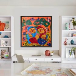 Shyamal Mukherjee Reverse on Acrylic on Acrylic Sheet 36x36 inches INR 1,65,000/- NOW INR 89,999/- USD 1300 | NOW FRAMED ALL IN DOOR DELIVERED IN INDIA  |  UNFRAMED AND DELIVERED INTERNATONALLY