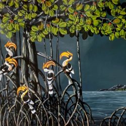 Varghese Kalathil Blooming Spring Mangroves Acrylic on Canvas 90 x 52 inches