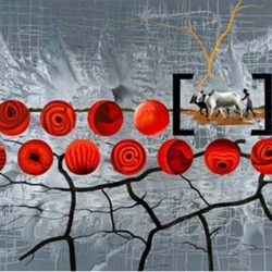 Rajiba Lochcan Pani The Dry Run Acrylic on Canvas 66 x 90 inches 2007