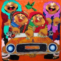 Shyamal Mukherjee Reverse on Acrylic on Acrylic Sheet 36x36 inches