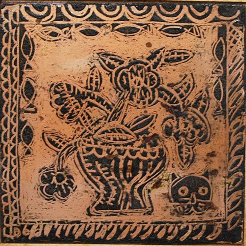 Dilip Mitra | Vitreous Enamel on Copper Plate | 4 x 4 inches |  INR 4000/- delivered