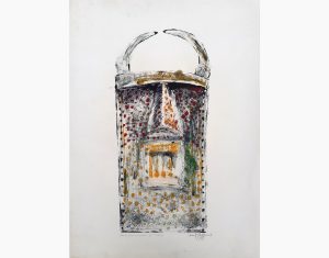 Mask Nigeria Period, Frottage on Paper, Edition 1/1, 30 x 22 inches