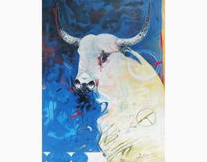 Bull figurative acrylic on canvas