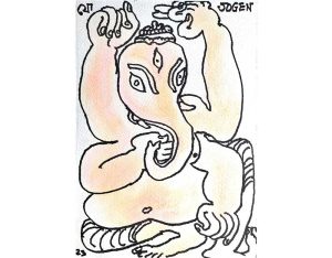 Ganesha, Mixed Media on Paper
