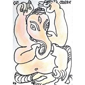 Ganesha, Mixed Media on Paper