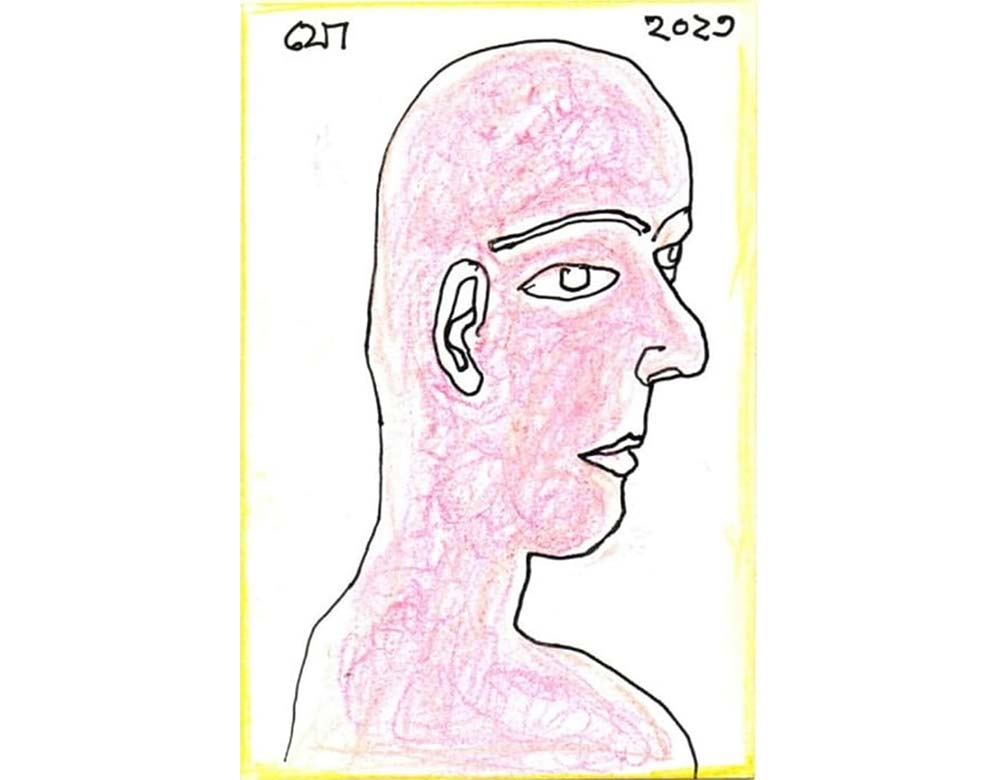 Jogen Chowdhury Untitled Mixed Midea on Paper 8.3 x 6 Inches 2023