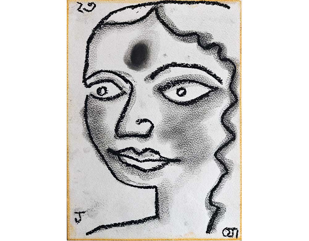 Jogen Chowdhury Untitled Mixed Media on Paper 11.6 x 8.6 inches 2023
