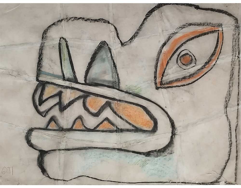 Jogen Chowdhury Dry Pastel on Paper 17.5 x 23 inches