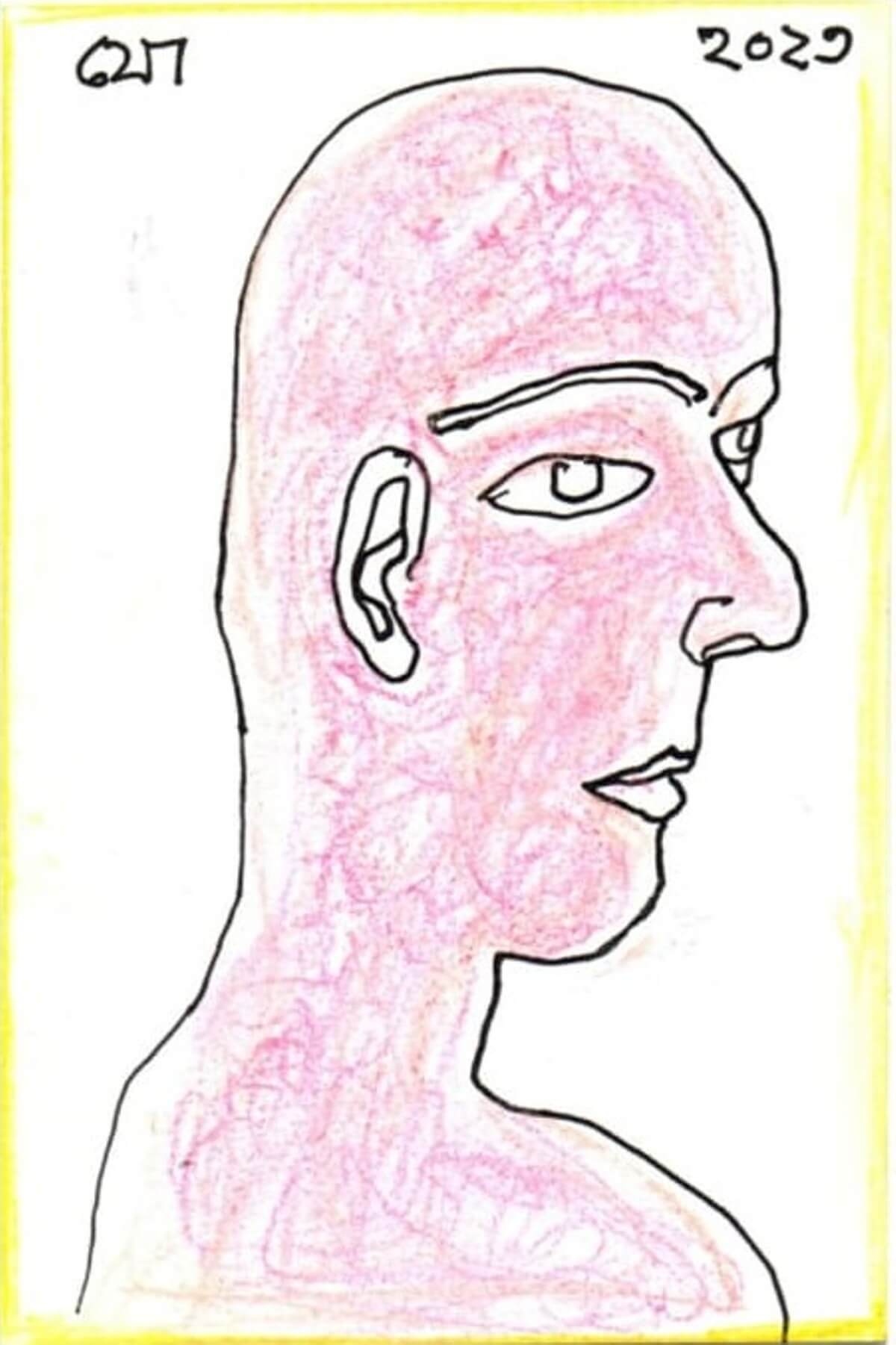 Jogen Chowdhury Untitled Mixed Midea on Paper 8.3 x 6 Inches 2023