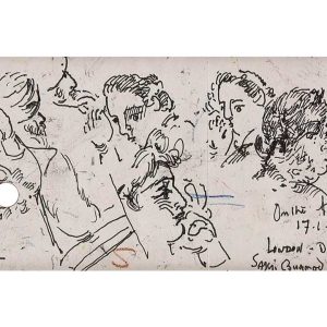 Sakti Burman Pen on Paper 3x6 inches 1992