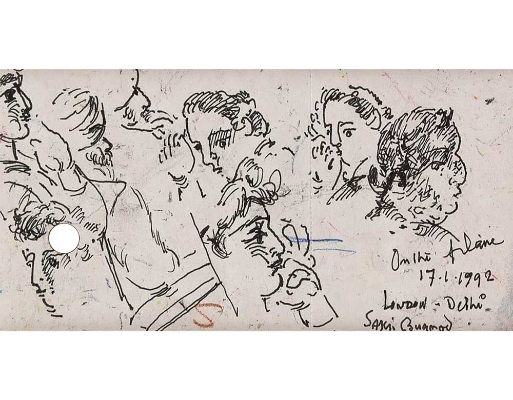 Sakti Burman Pen on Paper 3x6 inches 1992
