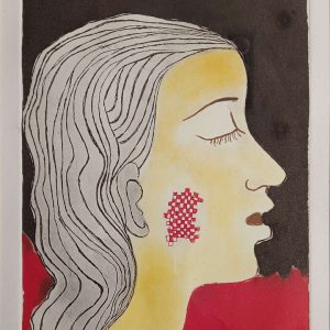 Anjolie Ela Menon, Head, Etching, 10 x 7.5 Inches, 2009