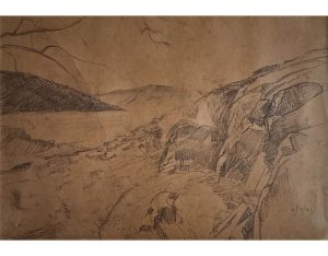 Rajgir-1, Charcoal on Paper