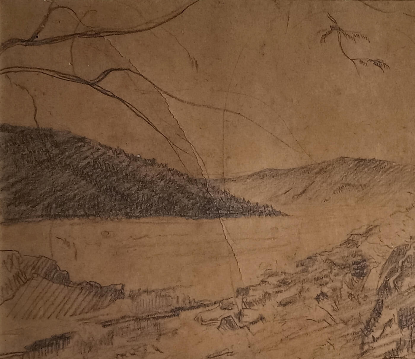 Atul Bose Rajgir-1 Charcoal on Paper 7 x 10 inches 1943